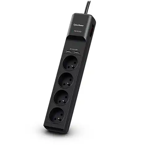 ⁨CyberPower Tracer III P0420SUD0-FR surge protector Black 4 AC outlet(s) 200 - 250 V 1.8 m⁩ at Wasserman.eu