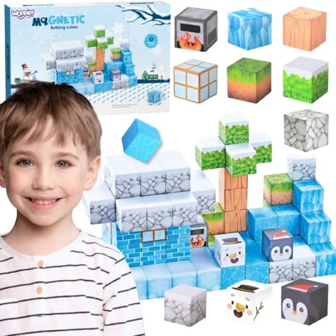 ⁨WOOPIE Klocki Magnetyczne Konstrukcyjne Zimowy Świat klocków⁩ w sklepie Wasserman.eu