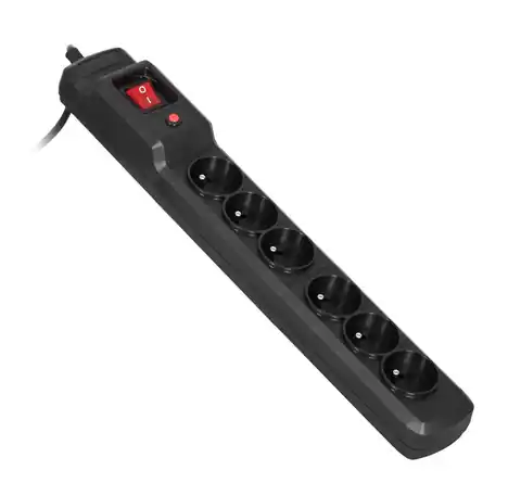 ⁨Activejet COMBO 6GN 5M black power strip with cord⁩ at Wasserman.eu