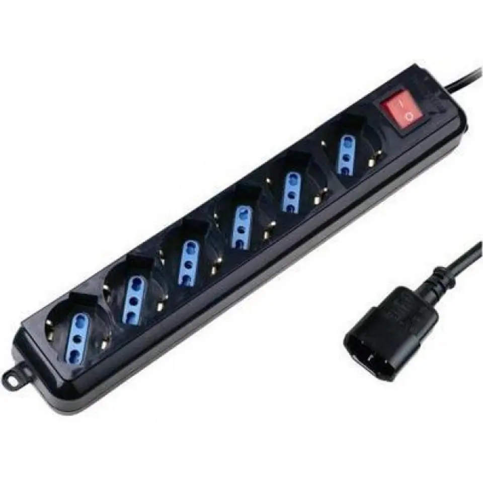 ⁨Techly Power Strip 6 Sockets Black with VDE Plug IUPS-PCP-6V⁩ at Wasserman.eu