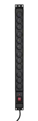 ⁨Listwa przeciwprzepięciowa Activejet COMBO/12gn/1,5m/cz (12 x UTE; 10 A (2500 W); 1,5m; kolor czarny)⁩ w sklepie Wasserman.eu