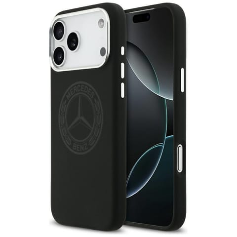 ⁨Etui Mercedes Silicone Vintage Logo      MagSafe do iPhone 17 Pro Max czarny⁩ w sklepie Wasserman.eu