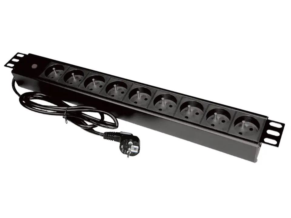 ⁨Power strip A-LAN PZ09 (9 x UTE; 16 A (3680 W); 1.8m; black)⁩ at Wasserman.eu