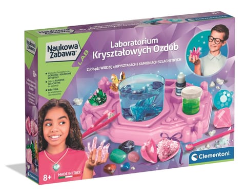 ⁨Naukowa Zabawa Laboratorium Kryształowych Ozdób Biżuteria Kamienie Szlachetne Język Polski Clementoni 50398⁩ w sklepie Wasserman.eu