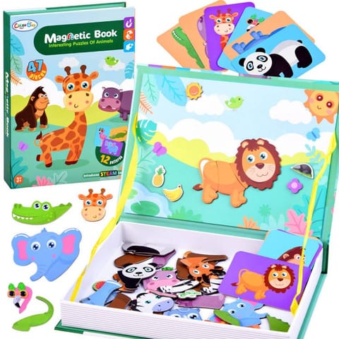 ⁨Książka układanka magnetyczna ZWIERZĘTA ZOO ZA3768⁩ w sklepie Wasserman.eu