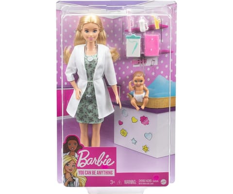 ⁨Mattel GVK03 Pediatra Lalka z Bobasem i Akcesoriami Tematycznymi⁩ w sklepie Wasserman.eu