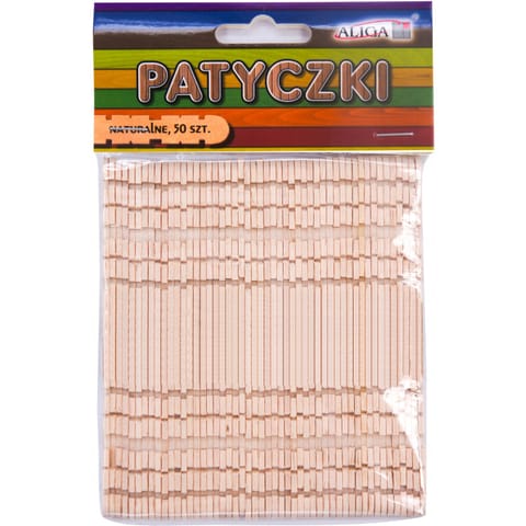 ⁨Patyczki kreatywne PK-3397 konstrukcyjne op.50szt. 114X10X2mm ALIGA⁩ w sklepie Wasserman.eu