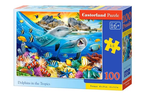 ⁨Puzzle 100 el. Dolphins in the Tropics⁩ w sklepie Wasserman.eu