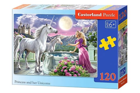 ⁨Puzzle 120 el. Princess and her Unicorns⁩ w sklepie Wasserman.eu