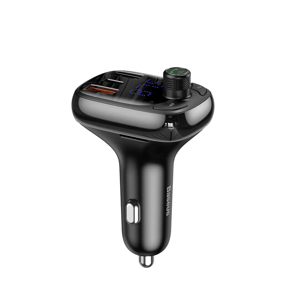 FM Transmitter Baseus T type Bluetooth 5.0, 2xUSB, USB-C, PD, QC 3.0, microSD at Wasserman.eu