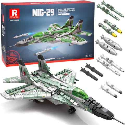 ⁨Klocki techniczne Samolot myśliwski dalekiego zasięgu MIG-29 1290ele ZA5800⁩ w sklepie Wasserman.eu
