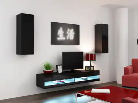 ⁨Cama Living room cabinet set VIGO NEW 10 black/black gloss⁩ at Wasserman.eu