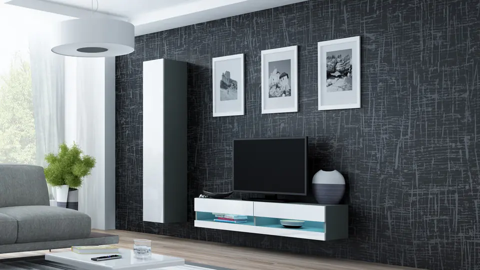 ⁨Cama Living room cabinet set VIGO NEW 13 grey/white gloss⁩ at Wasserman.eu