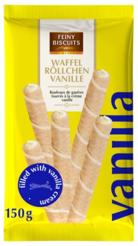 ⁨Feiny Biscuits Rurki Waflowe z Nadzieniem Waniliowym 150 g⁩ w sklepie Wasserman.eu