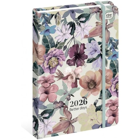 ⁨Kalendarz książkowy B6 192 Mat+UV Flowers INTERDRUK⁩ w sklepie Wasserman.eu
