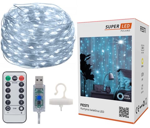 ⁨EXTRALINK KURTYNA LED 3X3 + PILOT BZ⁩ w sklepie Wasserman.eu