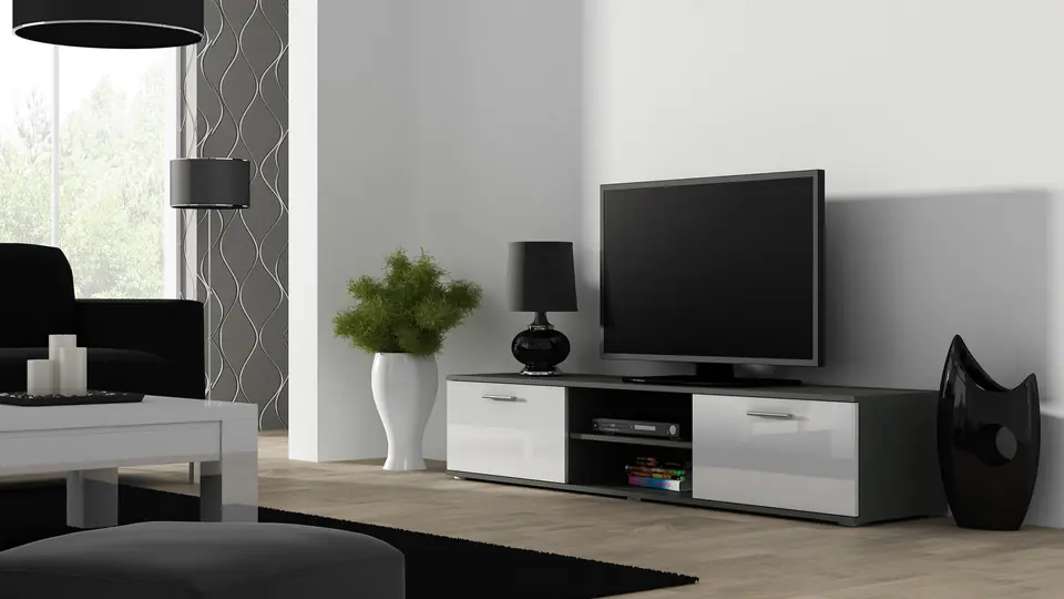 ⁨Cama TV stand SOHO 180 grey/white gloss⁩ at Wasserman.eu