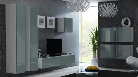 ⁨Cama Living room cabinet set VIGO 24 white/grey gloss⁩ at Wasserman.eu