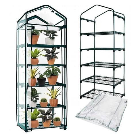 ⁨Szklarnia balkonowa ogrodowa foliowa mini 193x69x49CM 5 POZIOMÓW⁩ w sklepie Wasserman.eu