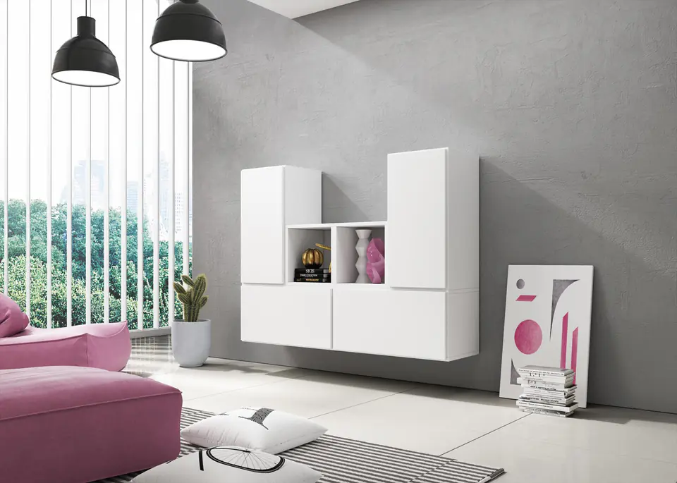 ⁨Cama living room furniture set ROCO 18 (4xRO3 + 2xRO6) white/white/white⁩ at Wasserman.eu