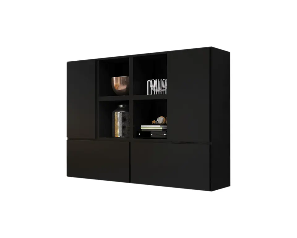 ⁨Cama living room furniture set ROCO 19 (4xRO3 + 4xRO6) black/black/black⁩ at Wasserman.eu