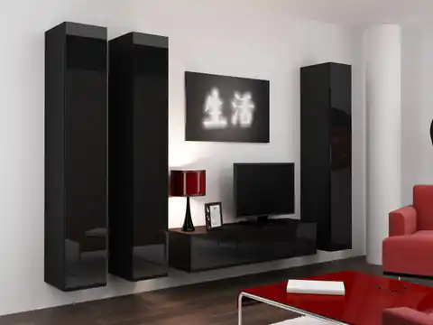 ⁨Cama Living room cabinet set VIGO 14 black/black gloss⁩ at Wasserman.eu