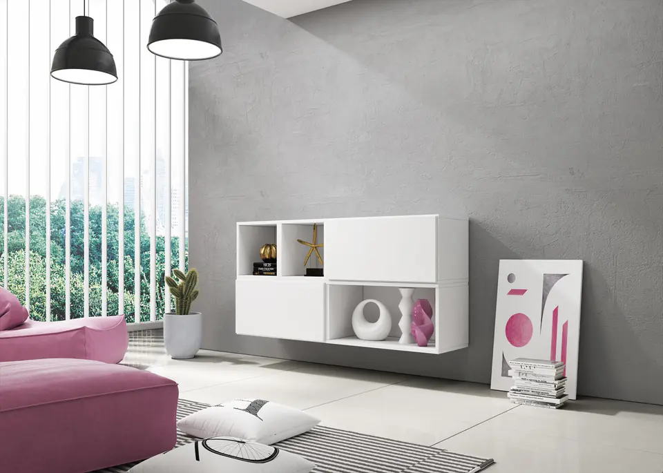 ⁨Cama living room furniture set ROCO 15 (RO4+2xRO3+2xRO6) white/white/white⁩ at Wasserman.eu