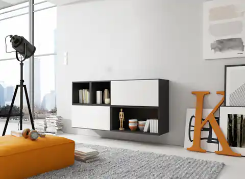 ⁨Cama living room furniture set ROCO 15 (RO4+2xRO3+2xRO6) black/black/white⁩ at Wasserman.eu