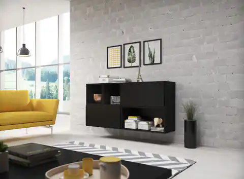 ⁨Cama living room furniture set ROCO 15 (RO4+2xRO3+2xRO6) black/black/black⁩ at Wasserman.eu