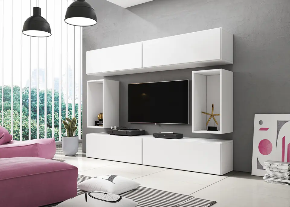 ⁨Cama living room furniture set ROCO 1 (4xRO1 + 2xRO4) white/white/white⁩ at Wasserman.eu