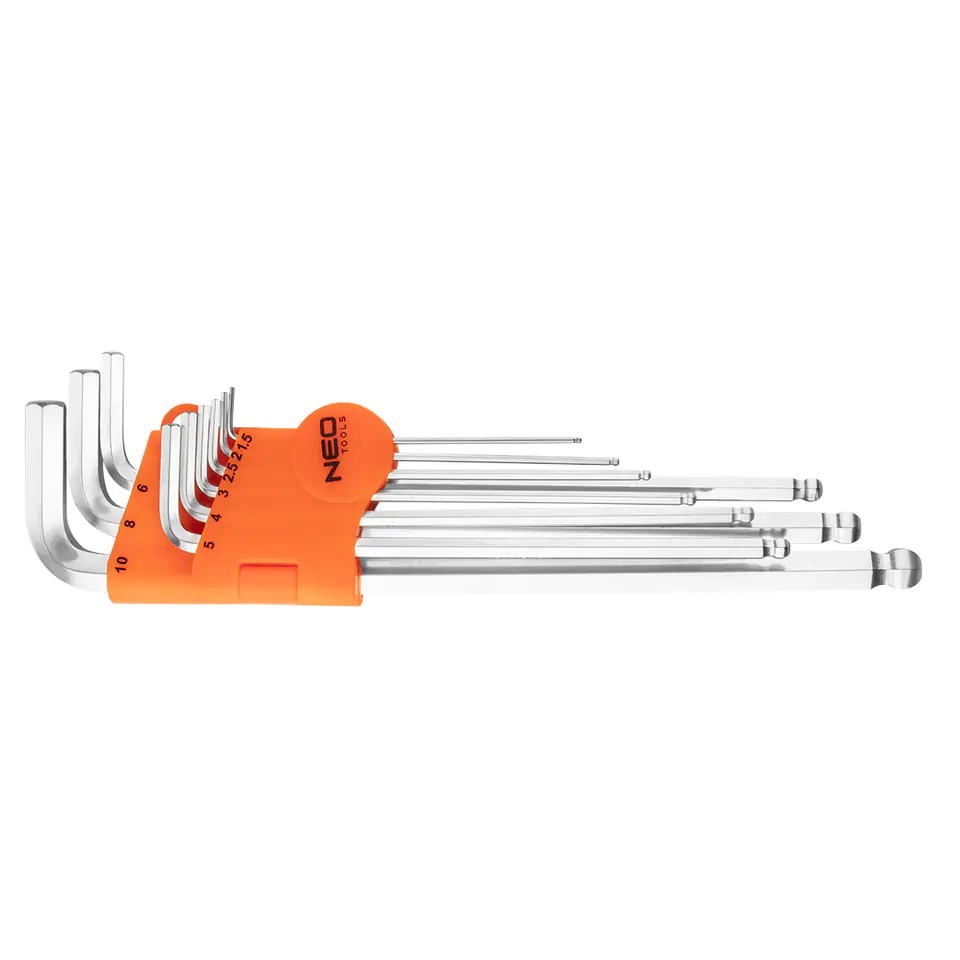 ⁨Hexagonal wrenches with spherical tip with magnet /set of 9 pcs. / 09-525⁩ at Wasserman.eu