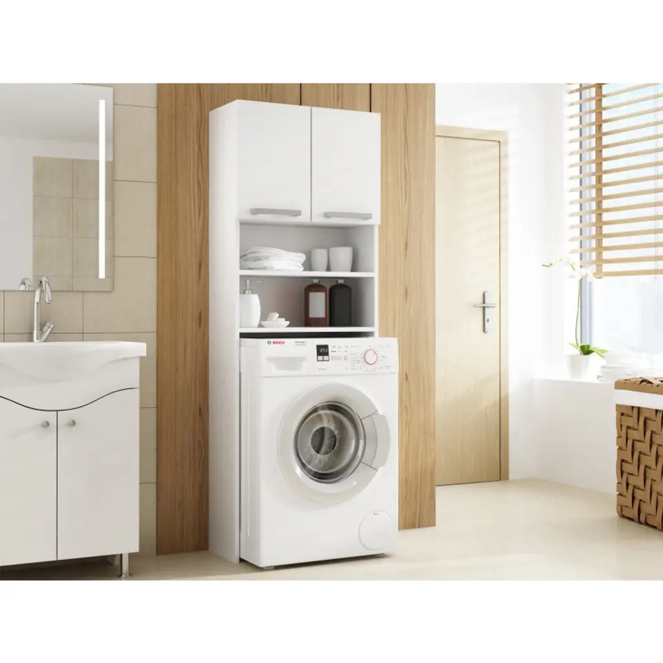 ⁨Topeshop PRALKA POLA BIEL bathroom storage cabinet White⁩ at Wasserman.eu