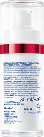 ⁨NIVEA Luminous Serum 2w1 na przebarwienia i zmarszczki 30 ml⁩ w sklepie Wasserman.eu
