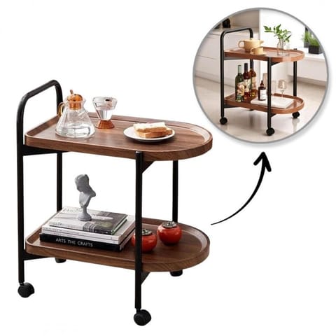 ⁨Stolik kawowy dwupoziomowy 35x60x64cm mobilny STL23⁩ w sklepie Wasserman.eu