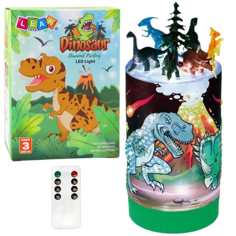 ⁨Zestaw Kreatywny Dinozaury W Słoiku Diamenty Lampka Nocna Pilot DIY⁩ w sklepie Wasserman.eu