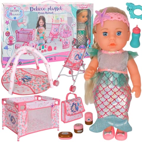 ⁨WOOPIE ROYAL Lalka Bobas 36 cm Syrenka Interaktywna Zestaw XXL Opiekunka 18w1⁩ w sklepie Wasserman.eu
