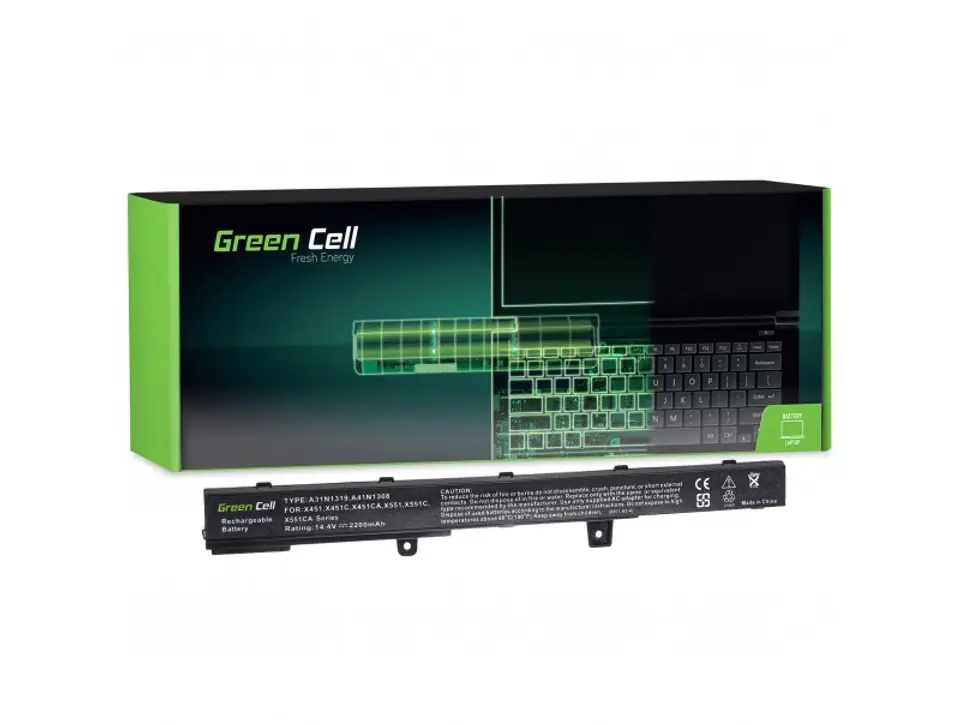 ⁨GREEN CELL BATERIA AS75 DO ASUS A31N1319 2200 MAH 14.8V⁩ w sklepie Wasserman.eu