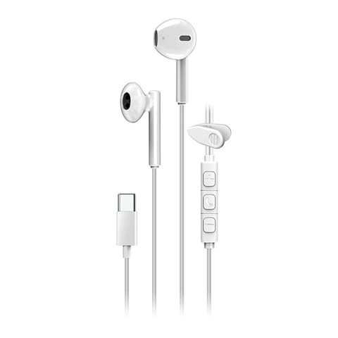 ⁨Genius HS-M366 słuchawki z mikrofonem, biała, douszne, USB Type-C⁩ w sklepie Wasserman.eu