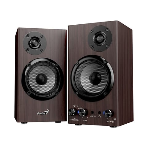⁨Genius głośniki SP-HF520BT, 20W, brązowy, drewniane, AUX/Bluetooth 5.3⁩ w sklepie Wasserman.eu