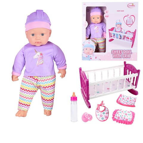 ⁨WOOPIE ROYAL Zestaw XL Opiekunka Lalka Jednorożec z Kołyską i Zestawem do Karmienia⁩ w sklepie Wasserman.eu