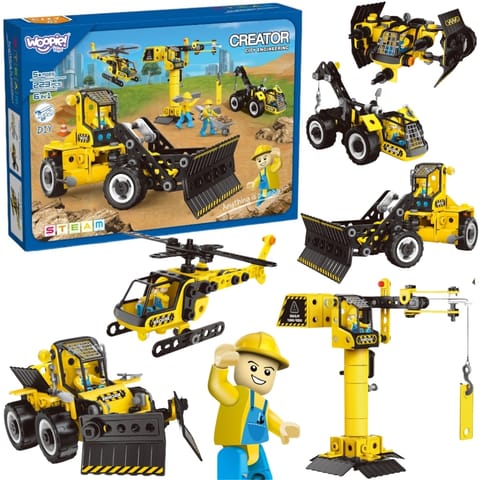 ⁨WOOPIE Klocki Konstrukcyjne Zbuduj Pojazdy Budowlane 8 Modeli STEAM⁩ w sklepie Wasserman.eu