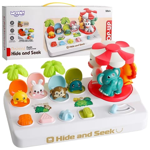 ⁨WOOPIE BABY Wyskakujące Zwierzątka Pop Up Karuzela Zabawka Interaktywna⁩ w sklepie Wasserman.eu