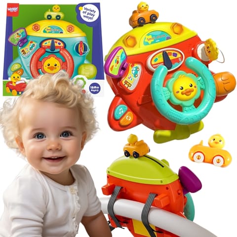 ⁨WOOPIE BABY Interaktywna Kierownica Samolot Pojazd na Łózeczko Wózek Efekty 18m+⁩ w sklepie Wasserman.eu