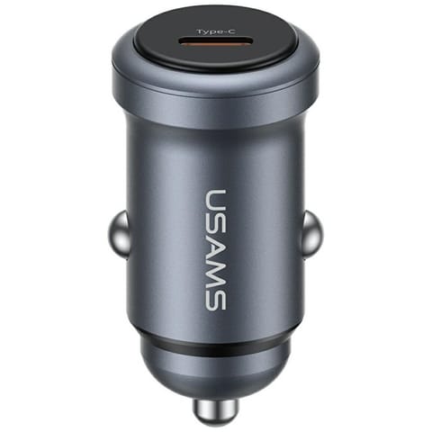 ⁨Ładowarka samochodowa USAMS CC321        Aluminium 30W PD USB-C tarnish⁩ w sklepie Wasserman.eu