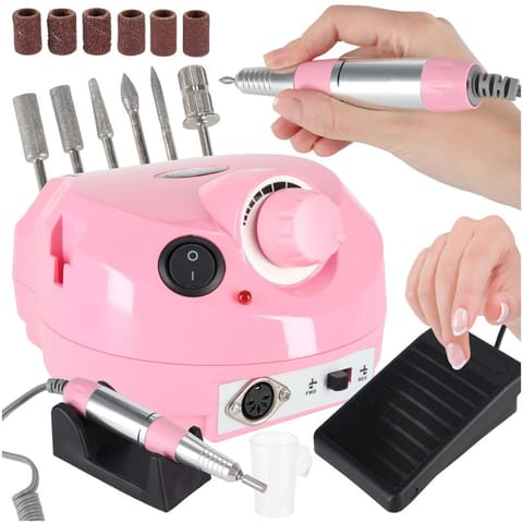 ⁨Frezarka do paznokci elektryczna 65W manicure pedicure 6 końcówek frezy⁩ w sklepie Wasserman.eu