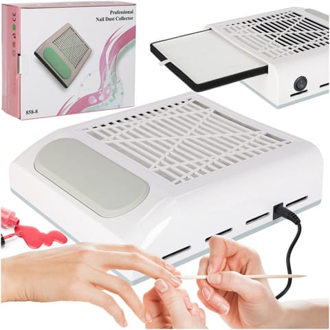 ⁨Pochłaniacz pyłu do paznokci manicure 80W filtr kasetowy bezworkowy⁩ w sklepie Wasserman.eu
