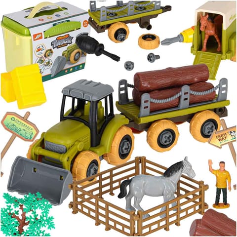 Farma traktor z przyczepą ciągnik do skręcania konie śrubokręt w sklepie Wasserman.eu