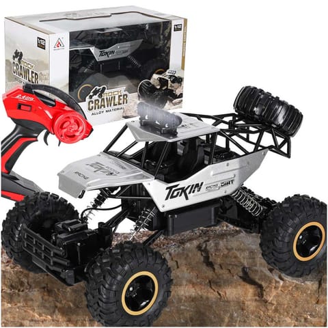 ⁨Samochód zdalnie sterowany na pilota RC Rock Crawler 1:12 4WD METAL srebrny⁩ w sklepie Wasserman.eu