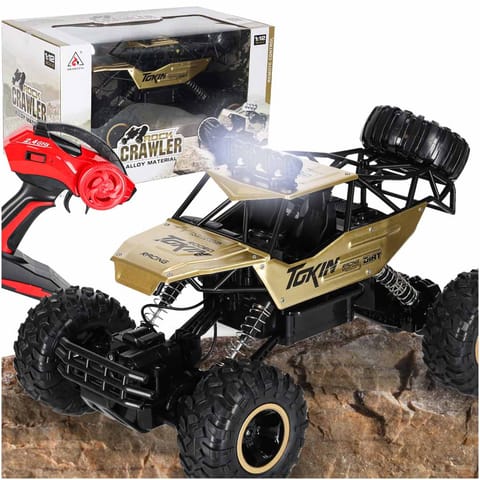 ⁨Samochód zdalnie sterowany na pilota RC Rock Crawler 1:12 4WD METAL złoty⁩ w sklepie Wasserman.eu