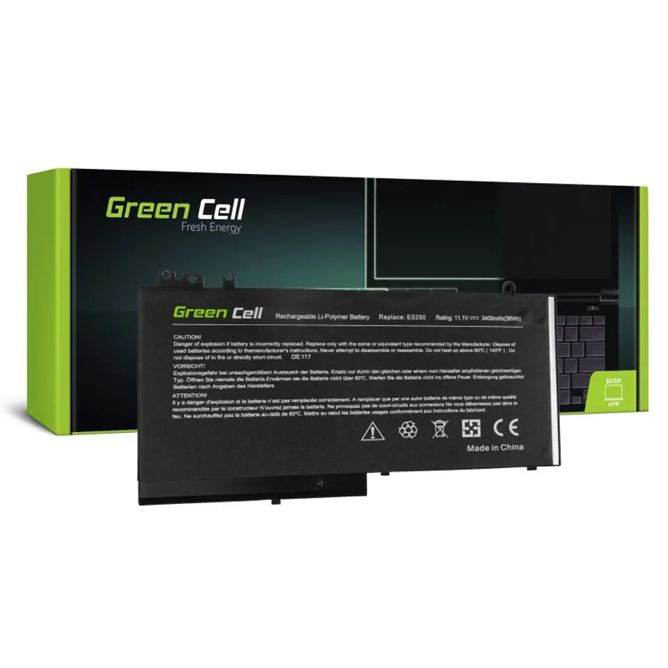 ⁨GREEN CELL BATERIA DE117 RYXXH DO DELL LATITUDE 12 5250 E5250 14 E5450 15 E5550 11 3150 3160 2900MAH 10.8V/11.1V⁩ w sklepie Wasserman.eu